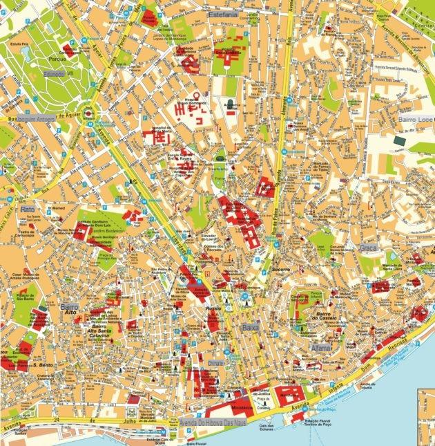 Mapas y planos detallados de Lisboa