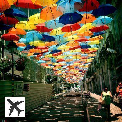 Cientos de paraguas flotan sobre las calles de Portugal